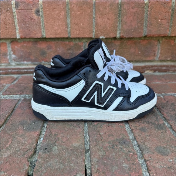 New Balance 480 Black Faux Leather Running Sneakers Size 13M kids boys toddler - Picture 4 of 9